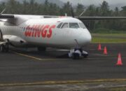 Pesawat Wings Air Galela-Manado Tabrak Lampu Runway