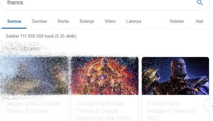 Jangan Coba-coba mencari ‘Thanos’ di Google