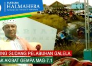 Dinding Gudang Pelabuhan Galela Rusak Akibat Gempa 7.1 SR