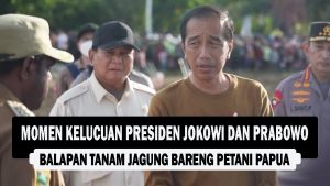 VIDEO : Momen Kelucuan Presiden Jokowi dan Prabowo, Balapan Tanam Jagung Bareng Petani Papua