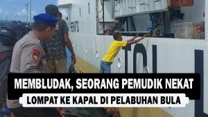 VIDEO : Membludak, Seorang Pemudik Nekat Lompat ke Kapal di Pelabuhan Bula