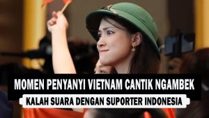 VIDEO : Momen Penyanyi Vietnam Cantik Ngambek, Kalah Suara Dengan Suporter Indonesia