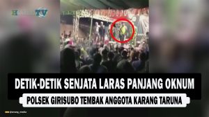 VIDEO : Detik-detik Senjata Laras Panjang Oknum Polsek Girisubo Tembak Anggota Karang Taruna