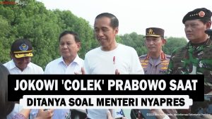 VIDEO : Jokowi ‘Colek’ Prabowo Saat Ditanya soal Menteri Nyapres