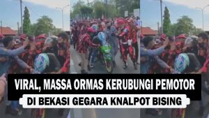 VIDEO : Viral, Massa Ormas Kerubungi Pemotor di Bekasi Gegara Knalpot Bising