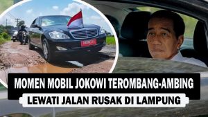 VIDEO : Momen Mobil Jokowi Terombang-ambing, Lewati Jalan Rusak di Lampung