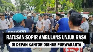 VIDEO : Ratusan Sopir Ambulans Unjuk Rasa di Depan Kantor Dishub Purwakarta