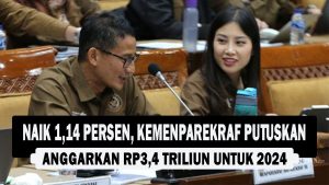 VIDEO : Naik 1,14 Persen, Kemenparekraf Putuskan Anggarkan Rp3,4 Triliun untuk 2024