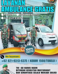 Peduli Kesulitan Masyarakat, Kodim 1508/Tobelo Luncurkan Layanan Ambulance Gratis