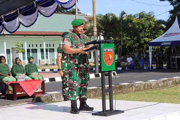 Ciptakan Pemilu Kondusif, Danrem 152/Baabullah Pimpin Apel Gelar Siapsiaga dan Launching Babinsa Hebat