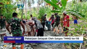 VIDEO : Pekerjaan Setapak Oleh Satgas TMMD ke-118 Kodim 1501/Ternate Di Lelewi Sudah 50 Persen