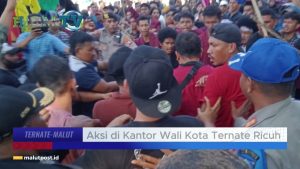 VIDEO : Berakhir Ricuh, Mahasiswa Dibubarkan OTK Berpakaian Preman di Kantor Wali Kota Ternate