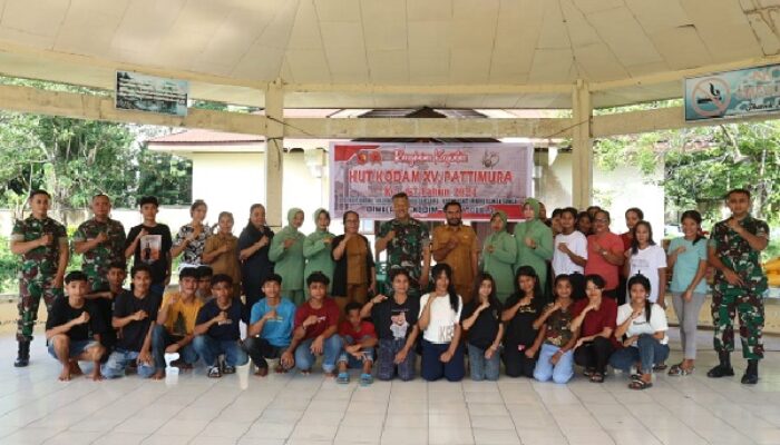 Semarak HUT Kodam XV/Pattimura, Kodim 1508/Tobelo Berbagi Berkah Bersama Anak Panti Asuhan