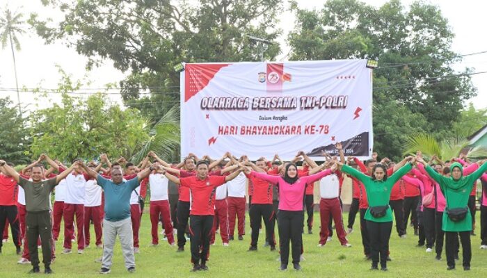 Sambut Hari Bhayangkara ke-78, Polres Halut Gelar Olahraga Bersama