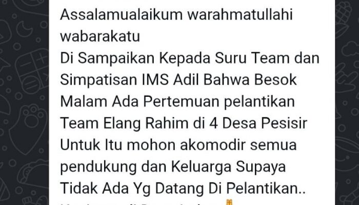 Parah!!! Oknum ASN Pemkab Halteng Diduga Ikut Serukan Tak Hadiri Pelantikan Tim Elang-Rahim