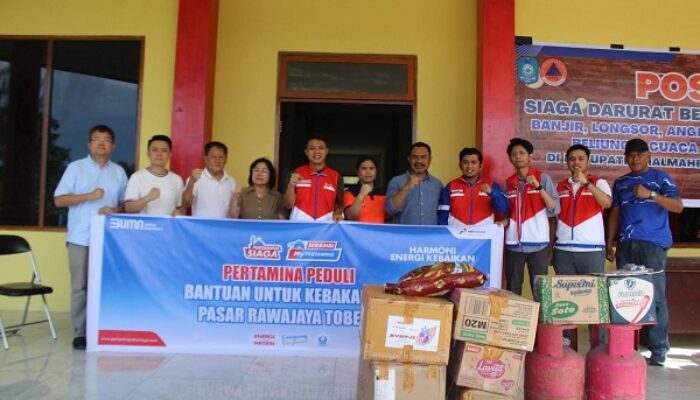 Pertamina Patra Niaga Regional Papua Maluku Salurkan Bantuan ke Korban Kebakaran Pasar Inpres Rawajaya