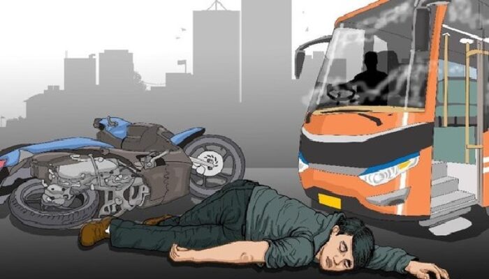 Tabrakan Maut!!! Pengendara Sepeda Motor Meninggal Usai Bertabrakan Minibus