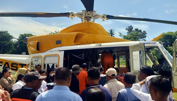 NHM Kembali Fasilitasi Evakuasi Medis Warga Halmahera Utara ke Manado Menggunakan Helikopter
