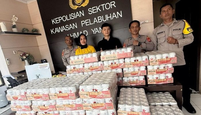 Polsek KP3 Sita Ribuan Miras Milik WNA Asal Tiongkok